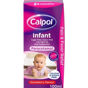 Calpol Infant Sugar Free Colour Free 120 mg/5 ml Oral Suspension Strawberry